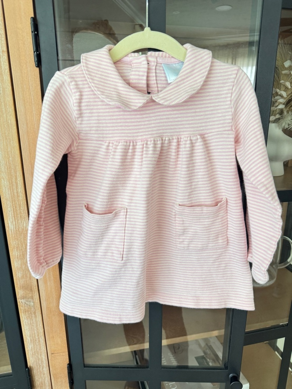Little English dress long sleeve peter pan collar stripes cotton toddler girl